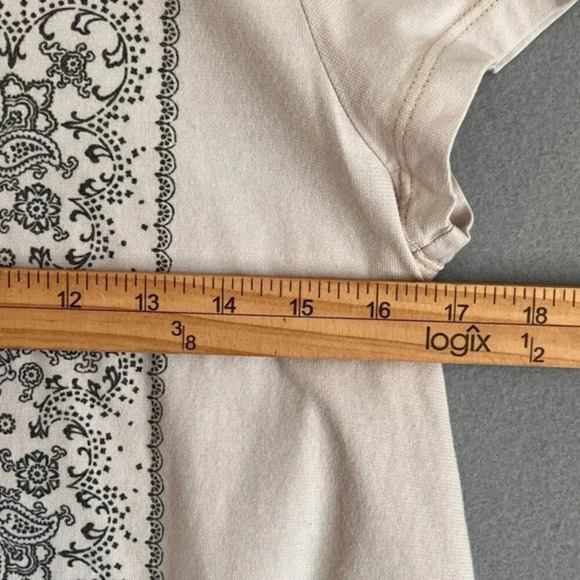 AG‎ Adriano Goldschmied Cropped Top Womens S Cream Short Sleeves Cotton Baby Tee - Picture 4 of 8